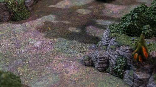 Forest Floor terrain tray without one inch grid with forest terrain pieces